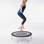 Exercising on a mini trampoline is a great way to reduce stress